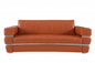 89" Camel Italian Leather Sofa With Silver Legs