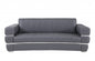 89" Dark Gray Italian Leather Sofa With Silver Legs