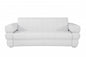 89" White Italian Leather Sofa With Silver Legs