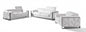 Three Piece Indoor White Italian Leather Six Person Seating Set