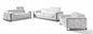 Three Piece Indoor White Italian Leather Six Person Seating Set