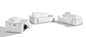 Three Piece Indoor White Italian Leather Six Person Seating Set