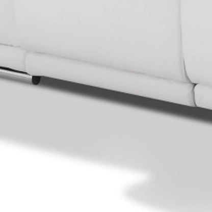 Two Piece Indoor White Italian Leather Five Person Seating Set