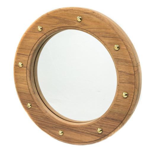 11" Brown Round Unframed Accent Mirror