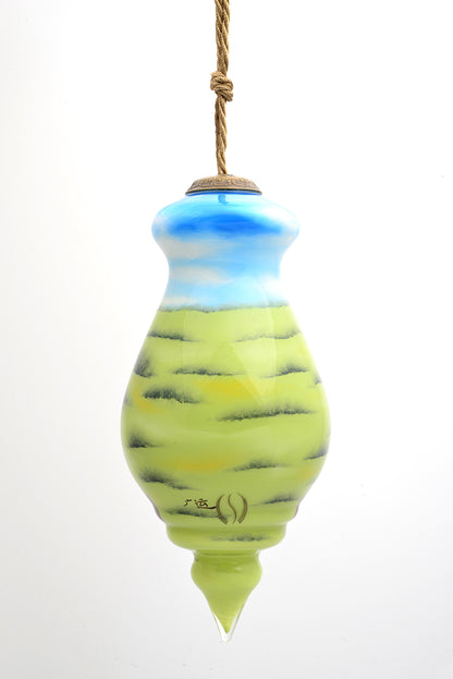 A day at the Vineyard Hand Painted Mouth Blown Glass Ornament