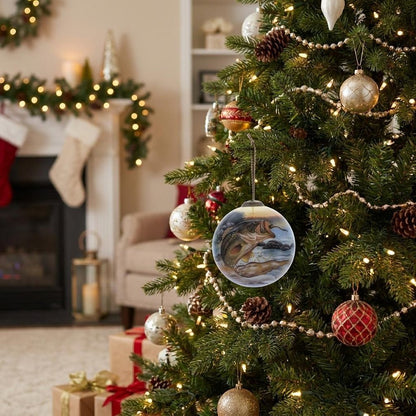 Jungle Green And Blue Glass Ball Ornament