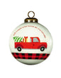 White And Red Glass Finial Ornament