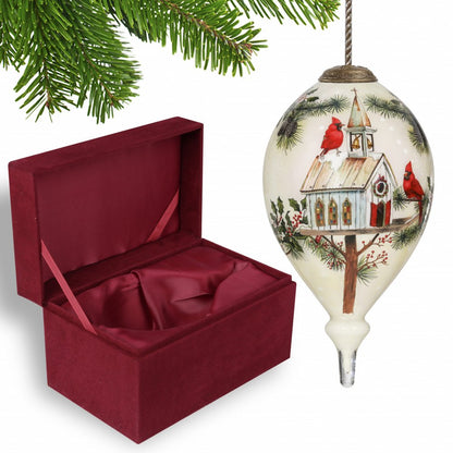 Red White And Green Glass Finial Ornament