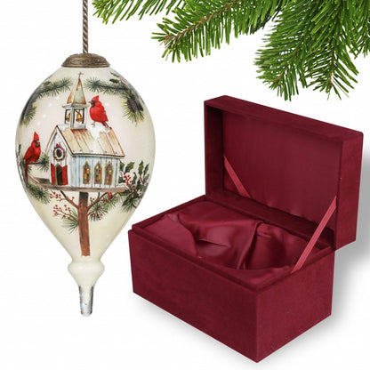 Red White And Green Glass Finial Ornament