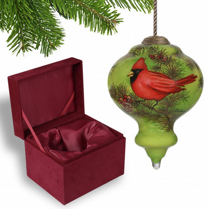 Red White And Green Glass Finial Ornament