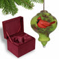 Red White And Green Glass Finial Ornament