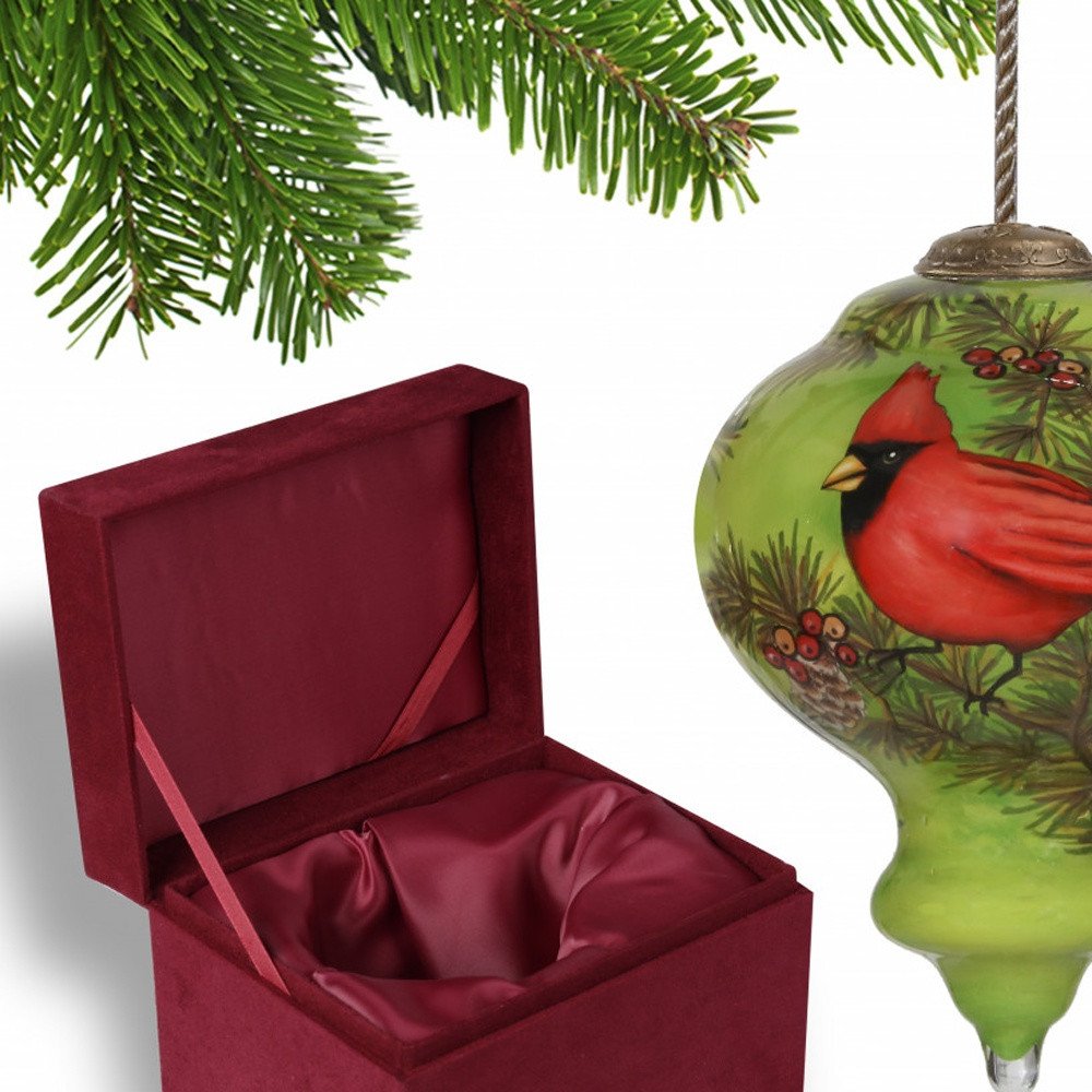 Red White And Green Glass Finial Ornament