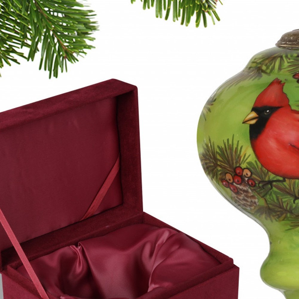 Red White And Green Glass Finial Ornament