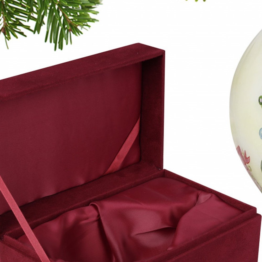 Ivory Red And Yellow Glass Finial Ornament