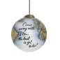 Gray And White Glass Ball Ornament