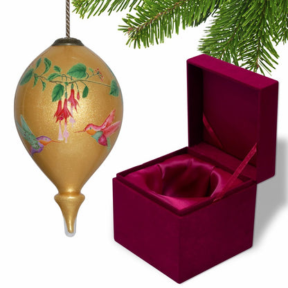 Gold Green And Red Glass Finial Ornament