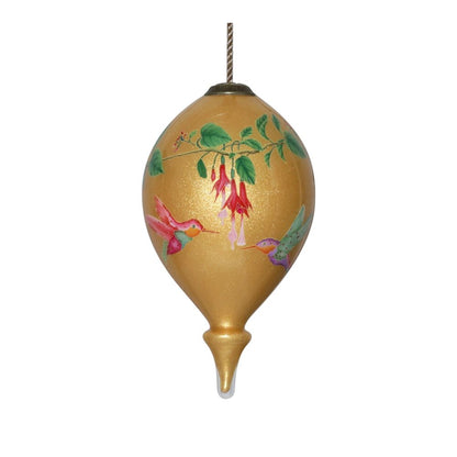 Gold Green And Red Glass Finial Ornament