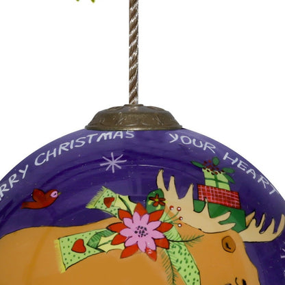 Blue And Orange Glass Ball Ornament