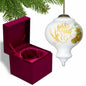 Green And White Glass Finial Ornament