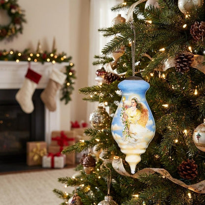 Angel Divine Hand Painted Mouth Blown Glass Ornament