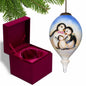 White Black And Blue Glass Finial Ornament