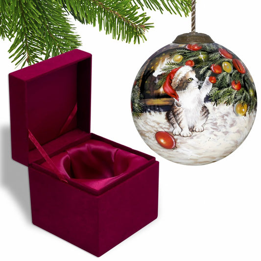 Red White And Green Glass Ball Ornament
