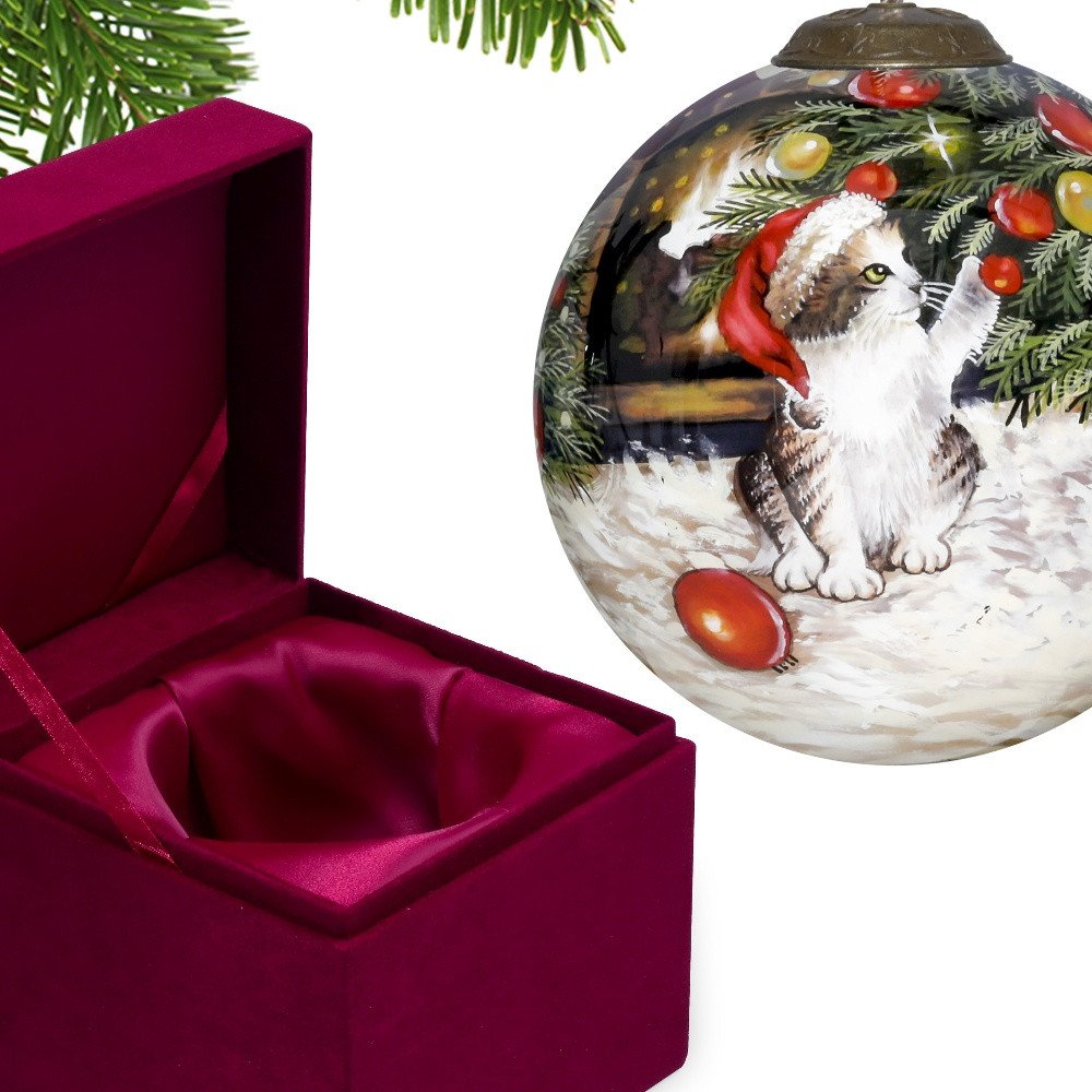 Red White And Green Glass Ball Ornament