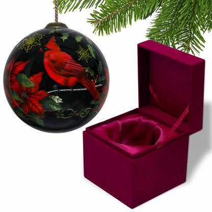 Red Black And Green Glass Ball Ornament
