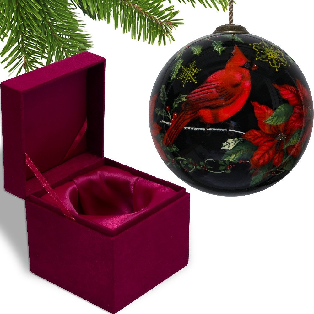 Red Black And Green Glass Ball Ornament
