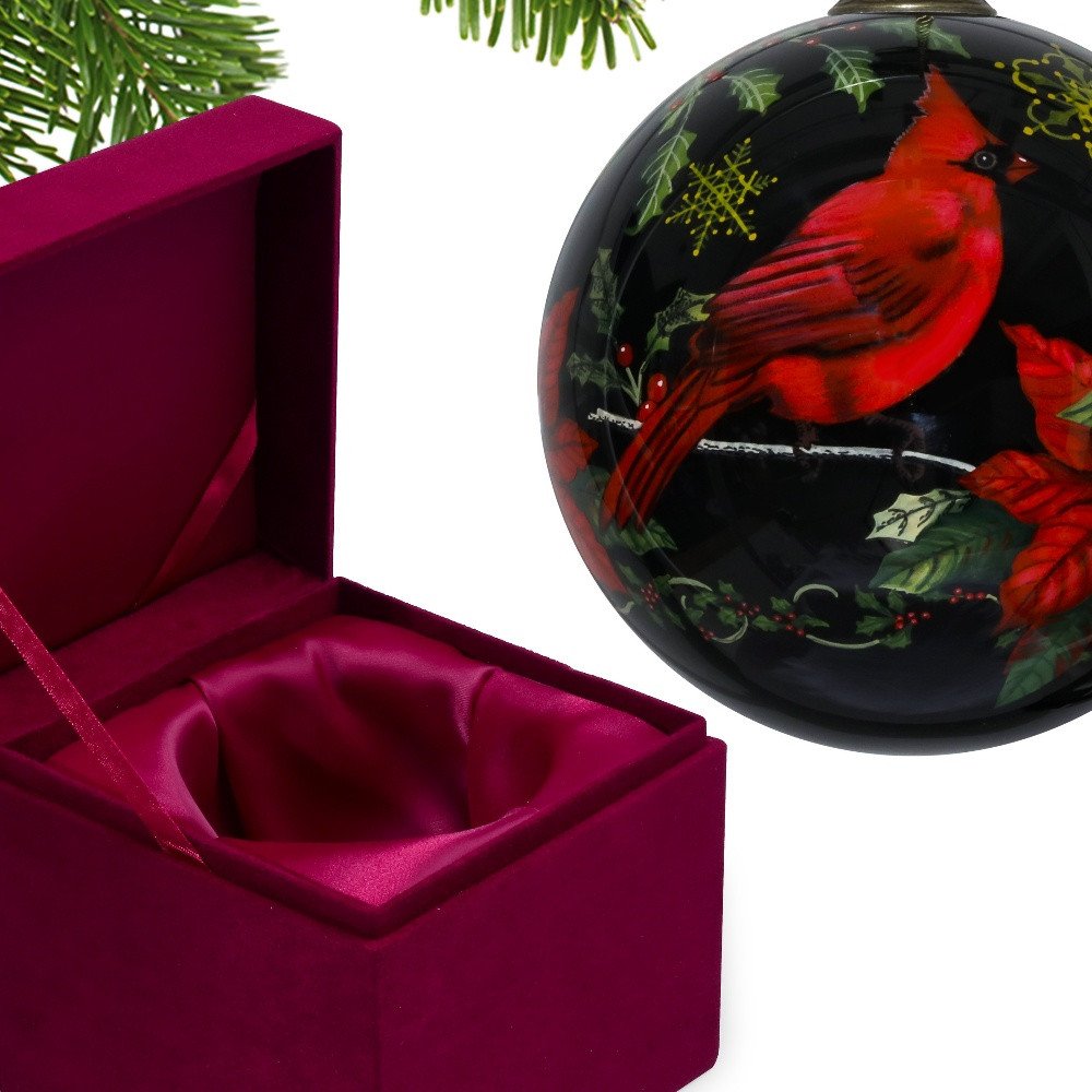 Red Black And Green Glass Ball Ornament