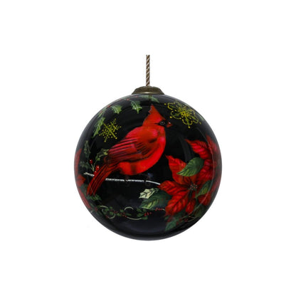 Red Black And Green Glass Ball Ornament