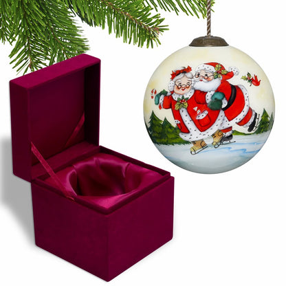 Red White And Green Glass Ball Ornament