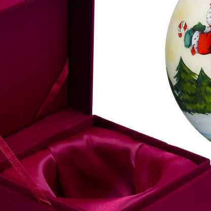 Red White And Green Glass Ball Ornament