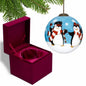 White Black And Blue Glass Ball Ornament