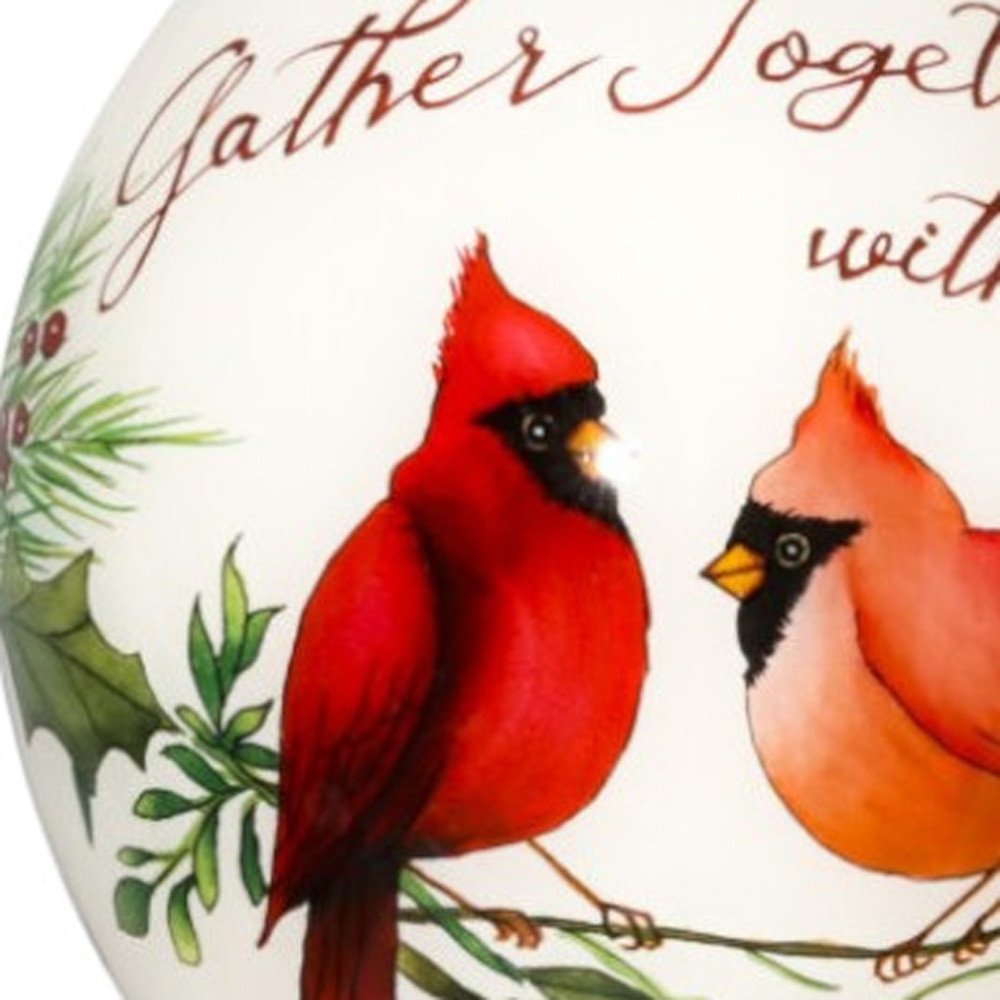 White And Red Glass Finial Ornament