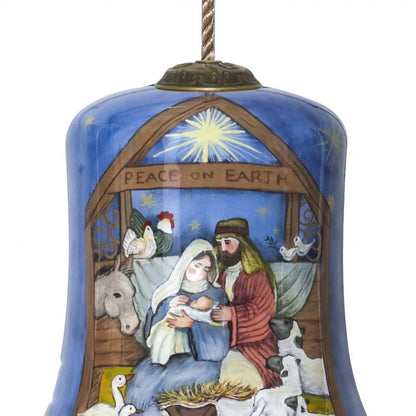 Blue And Brown Glass Holiday Shaped Ornament
