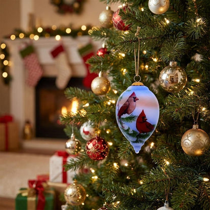 Red White And Green Glass Finial Ornament