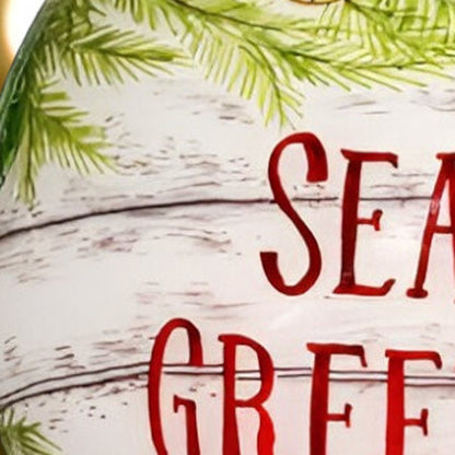 Red White And Green Glass Ball Ornament