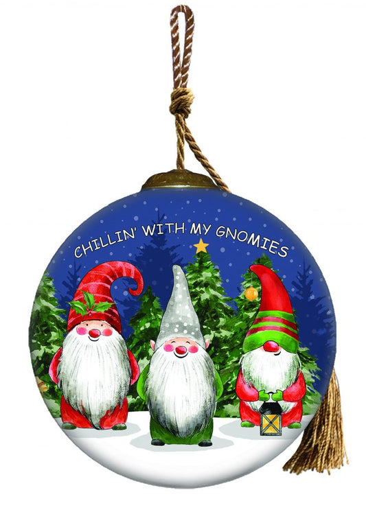 Red Blue And Green Glass Ball Ornament