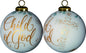 Yellow And White Glass Ball Ornament