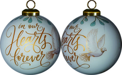 Yellow And White Glass Ball Ornament