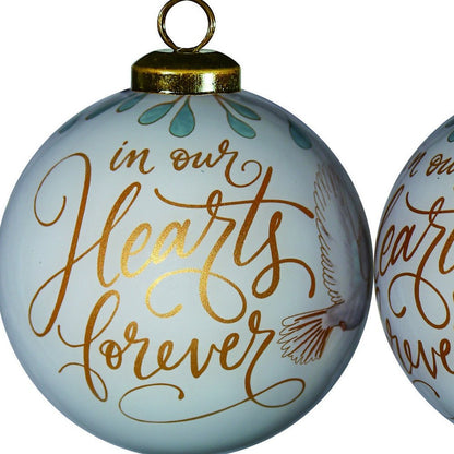 Yellow And White Glass Ball Ornament