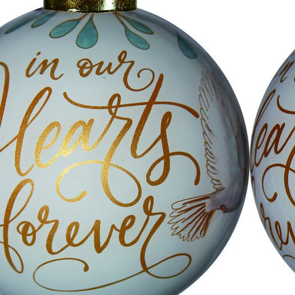 Yellow And White Glass Ball Ornament