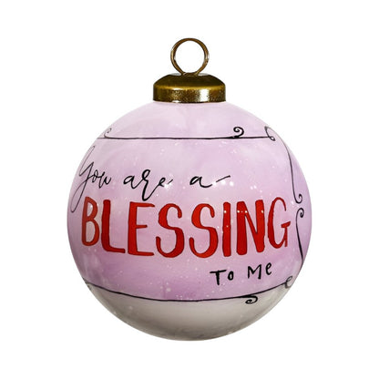 Pink And Red Glass Ball Ornament