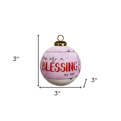 Pink And Red Glass Ball Ornament