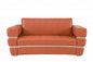 75" Camel And Silver Italian Leather Loveseat