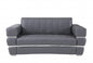 75" Gray And Silver Italian Leather Loveseat