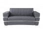 75" Gray And Silver Italian Leather Loveseat