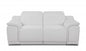 72" White And Silver Italian Leather Power Reclining Loveseat