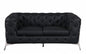 69" Black And Silver Italian Leather Loveseat